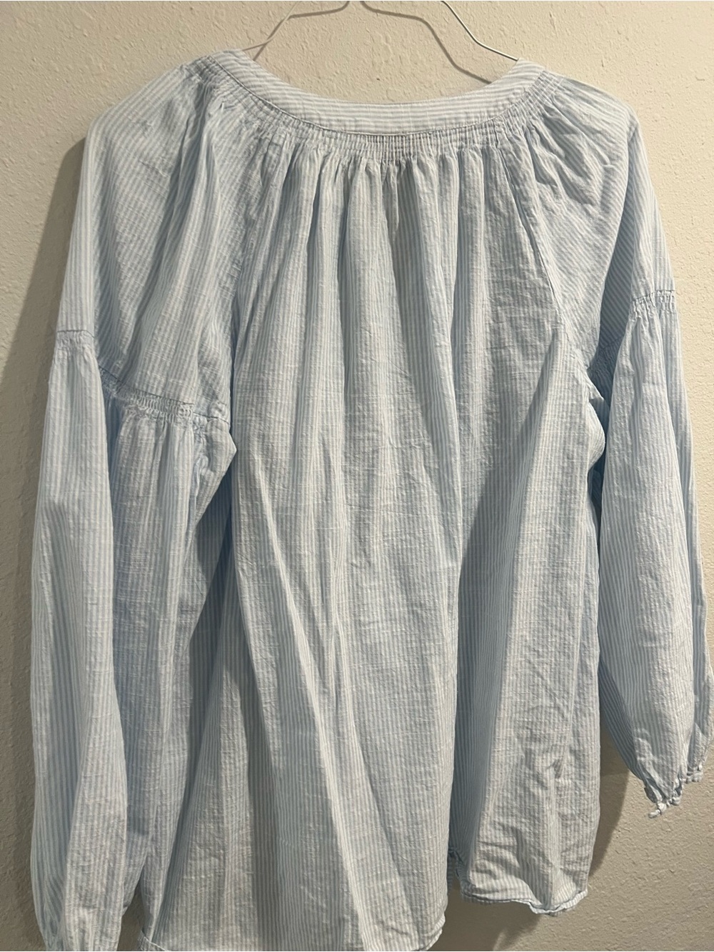 Lane Bryant Pale Blue Striped Tunic Top